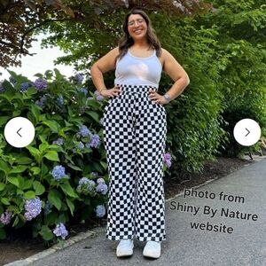 Shiny By Nature Black Checker Pants